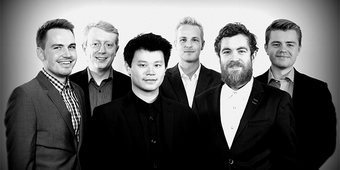 Foto fra venstre: Lars Holtse Bonde, Anders Michael Nielsen, William Dashan Gan, Daniel Bertelsen, Benjamin Dalsgaard Hughes, Maxim Khomiakov