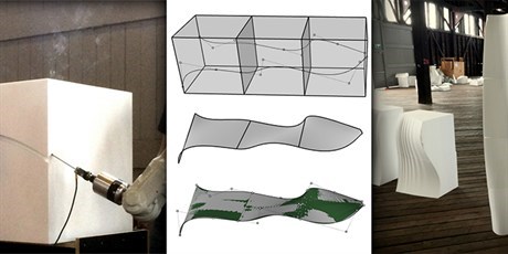 Cutting polystyrene molds using a hot wire bent as an Euler elastica