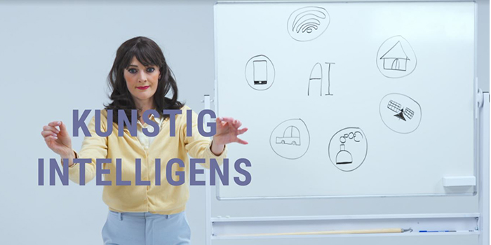 The humanoid robot Vera dances knowledge about AI into children and young people in new teaching material - AI with Vera. Two DTU students have made the abstract concrete. Credit: Offspring Production / Julie Kunz