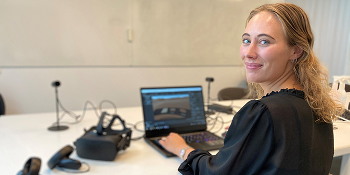 Nynne Kajs, Programmer, M.Sc . Human-Centered Artificial Intelligence. Credit Hanne Kokkegård, DTU Compute